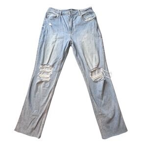 Hollister Jeans Womens 15R Blue 90s Vintage Straight Ultra High Rise Distressed